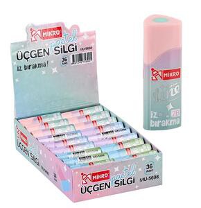 MİKRO ER-5698 PASTEL ÜÇGEN SİLGİ 36'LI