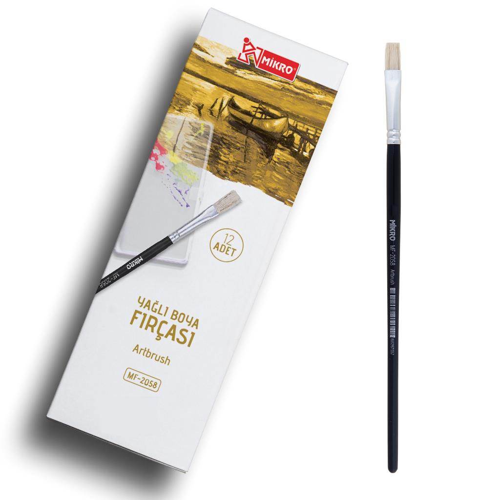 MİKRO MF-2058 YAĞLI BOYA FIRÇASI NO:0 12Lİ PAKET