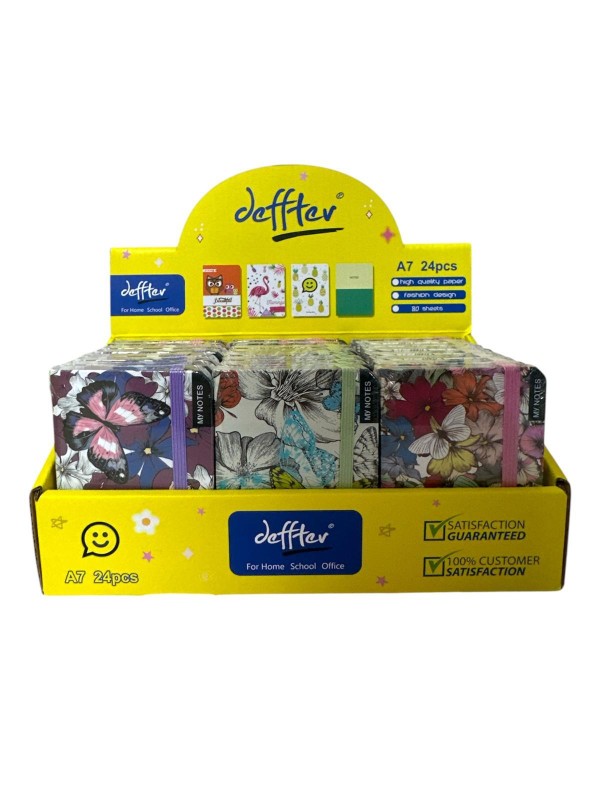 DEFFTER A7 SERT KAPAK NOT DEFTERİ 24'LÜ PAKET >