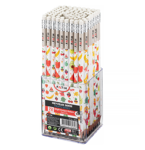 FATİH 18088 MEYVELER SİLGİLİ KURŞUN KALEM 72'Lİ