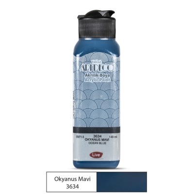 ARTDECO 3634 AKRİLİK BOYA 140ML OKYANUS MAVİSİ > ARTDECO 3634 AKRİLİK BOYA 140ML OKYANUS MAVİSİ >