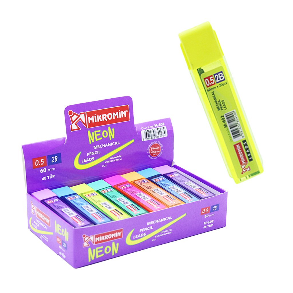 MİKRO M-602  60MM NEON KALEM UCU 0,5MM 48Lİ *60