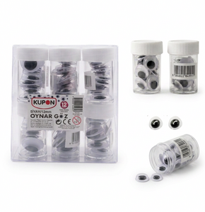 KUPON KOG-304 SİYAH OYNAR GÖZ 12MM 12'Lİ
