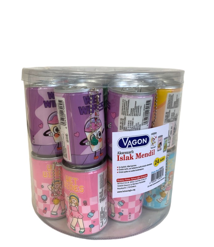 VAGON 9503 ISLAK MENDİL ANAHTARLIKLI 24'LÜ*16 >