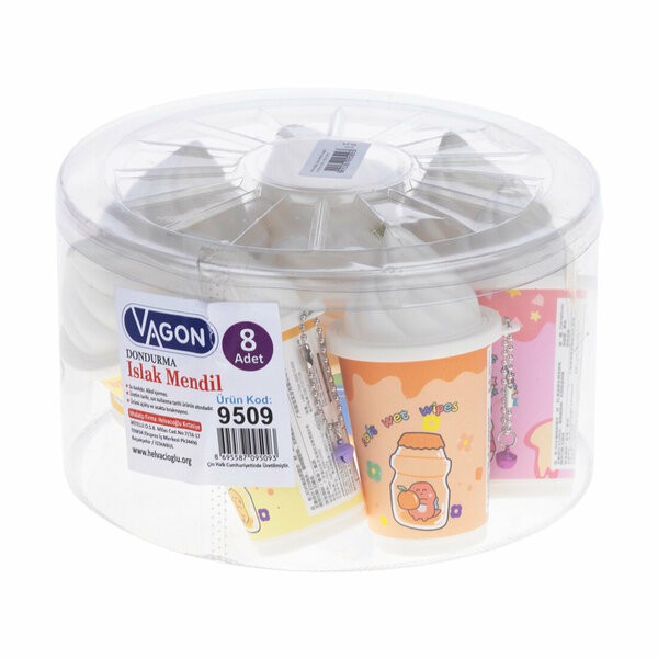 VAGON 9509 DONDURMA ISLAK MENDİL 8'Lİ