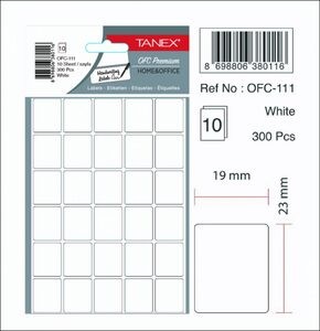 TANEX OFC-111 BEYAZ OFİS ETİKETİ 10'LU *54