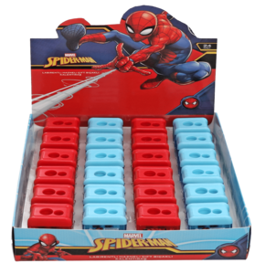 KAMP.SPIDERMAN LABİRENTLİ HAZNELİ ÇİFT BIÇAKLI KALEMTIRAŞ TECH 24'LÜ ^*720