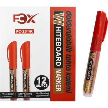 FCX FC-251/K KARTUŞLU TAHTA KALEMİ KIRMIZI 12'Lİ *10
