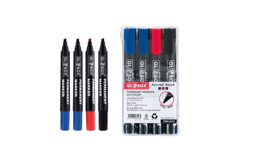 GLOBOX 6516 PERMANET MARKER 4LÜ GLOBOX 6516 PERMANET MARKER 4LÜ