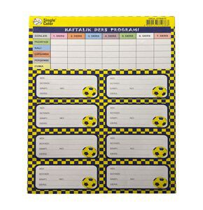 SİNGLE COLOR FENERBAHÇE DERS PROGRAMLI  3 'LÜ OKUL ETİKETİ 50'Lİ *24