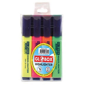 GLOBOX 6582 HIGHLIGTER NEON PVC FOSFORLU KALEM 4'LÜ *24
