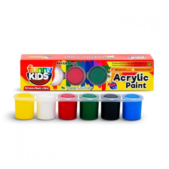 FUNNY KIDS AKRİLİK BOYA 6LI*72