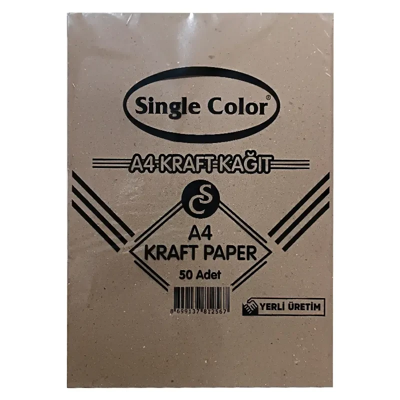 SİNGLE COLOR A4 KRAFT KAĞIDI 50Lİ *60