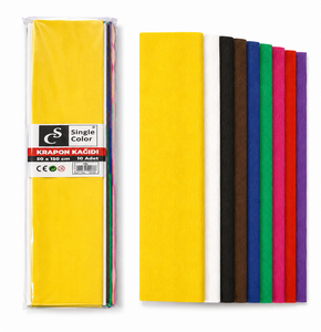 SİNGLE COLOR 50X150 KARIŞIK KRAPON KAĞIDI 10'LU
