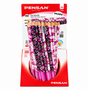 PENSAN 96080 ÇİÇEK DESENLİ MİX KURŞUN KALEM 72'Lİ