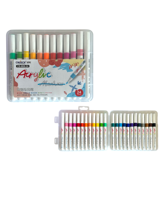 CHOSCH CS-M06-24 AKRİLİK MARKER 24'LÜ >