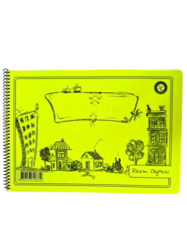 SİNGLE COLOR SPİRALLİ PP KAPAK RESİM DEFTERİ 25*35 *10