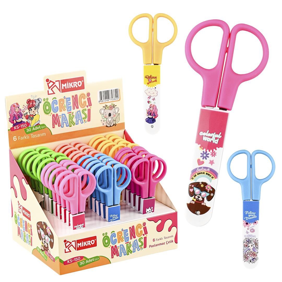 MİKRO KS-150 KABLI ÖĞRENCİ MAKASI(KIZ) 30LI