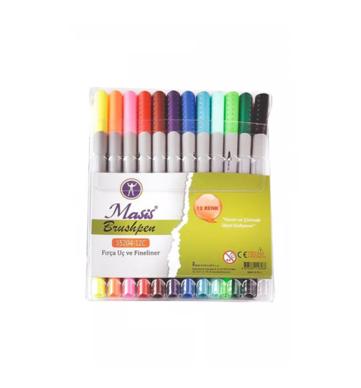 MASİS S5204-12C MASİS BRUSHPEN FIRÇA UÇ FİNELİNER KALEM