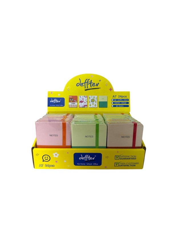 DEFFTER A7 SERT KAPAK NOT DEFTERİ 24'LÜ PAKET >