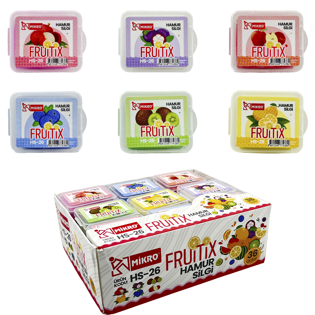 MİKRO HS-26 HAMUR SİLGİ FRUITIX MEYVE KOKULU 36LI