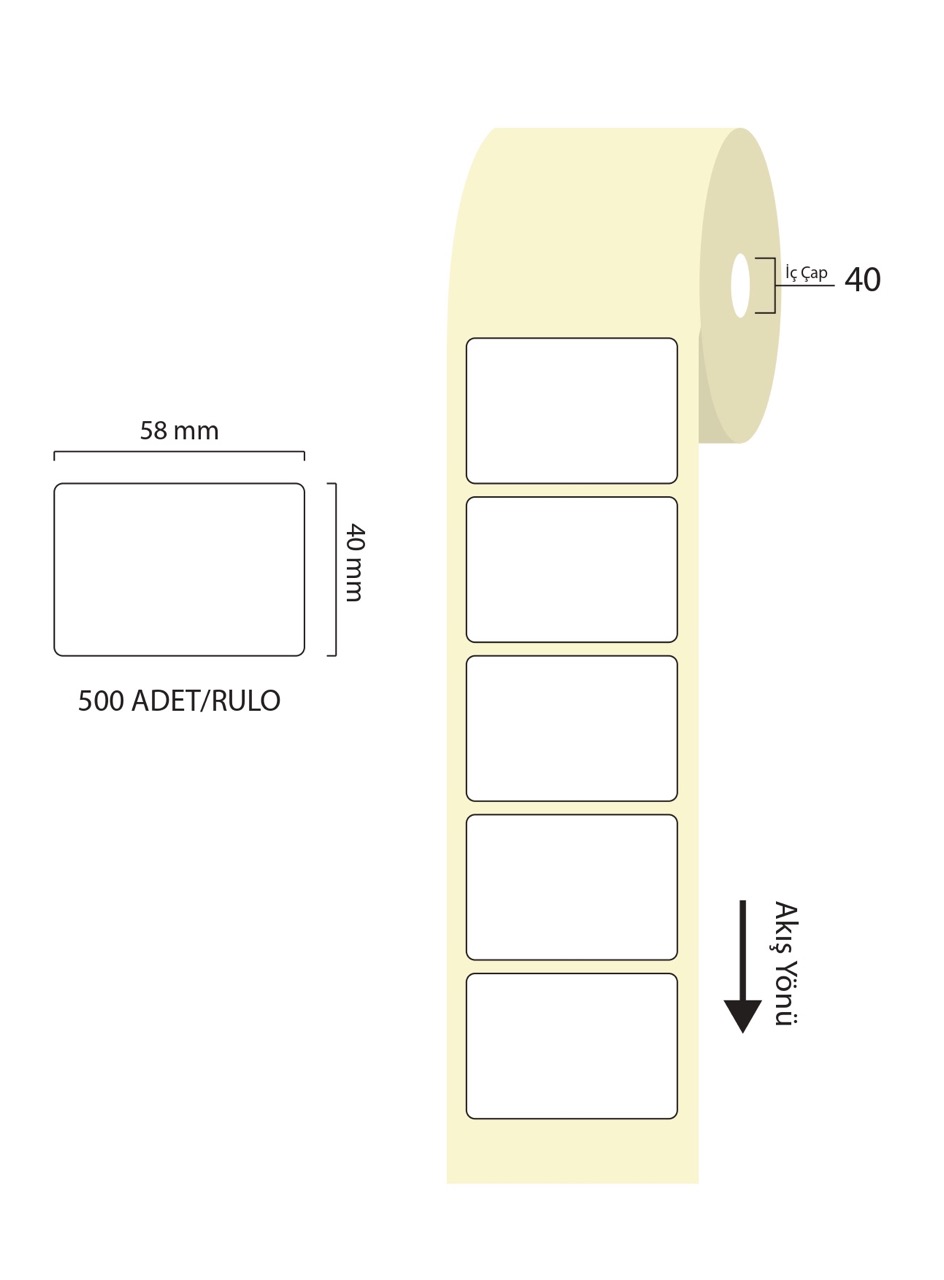 TANEX 58*40 ECO TERMAL ETİKET 500'LÜ *80