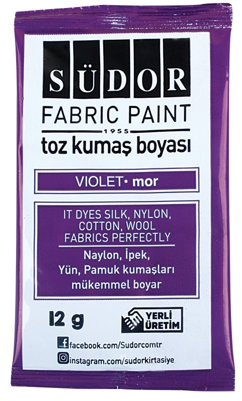 SÜDOR KB06 TOZ KUMAŞ BOYASI 12'Lİ MOR