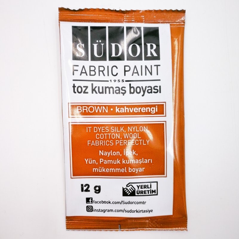 SÜDOR KB08 TOZ KUMAŞ BOYASI 12'Lİ KAHVERENGİ