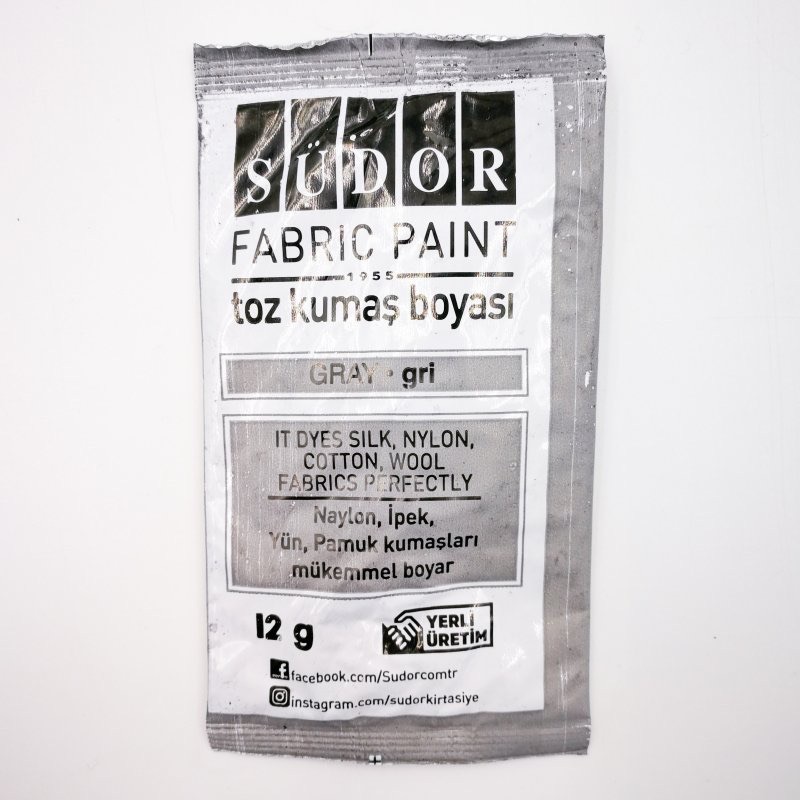 SÜDOR KB09 TOZ KUMAŞ BOYASI 12'Lİ GRİ